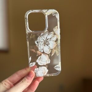 Floral clear iPhone 14 Pro case